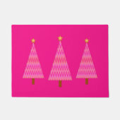 Deep Pink Ombre Retro Moderne kerstbomen Doorm Deurmat (Voorkant)