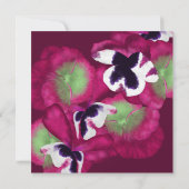 Deep Pink Pansies Bat Mitzvah Uitnodiging (Achterkant)