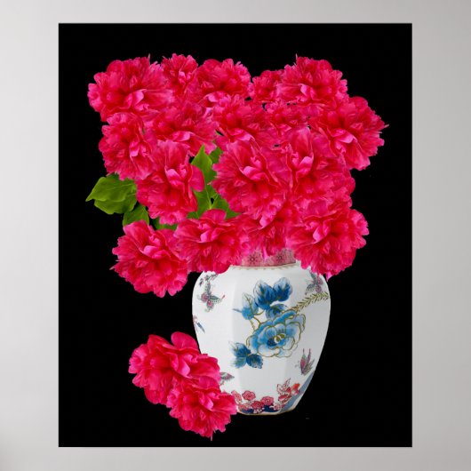 Deep Pink Peonies Poster (Voorkant)