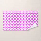 Deep Pink Polka Dot and Solid Bath Towel Set Bad Handdoek (Handdoek)