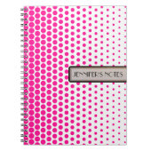 Deep Pink Polka Dot Elegant Modern White Notitieboek (Voorkant)