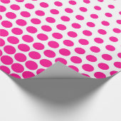 Deep Pink Polka Dot Modern White Cadeaupapier (Hoek)