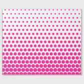 Deep Pink Polka Dot Modern White Cadeaupapier (Vlak)