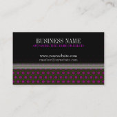 Deep Pink Polka Dots Pattern Black Visitekaartjes (Achterkant)