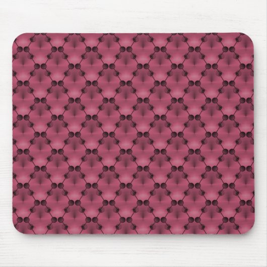 Deep Pink Retro Funk Circles Mousepad Muismat (Voorkant)