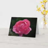 Deep Pink Rose Dramatic Art Note Kaart (Gele Bloem)