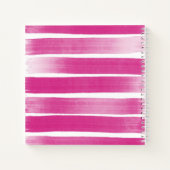 Deep Pink Sketchbook Stripes Jouw naam Journal Notitieboek (Achterkant)