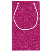 Deep Pink Sparkle Glitter Gift Bag Klein Cadeauzakje (Achterkant)