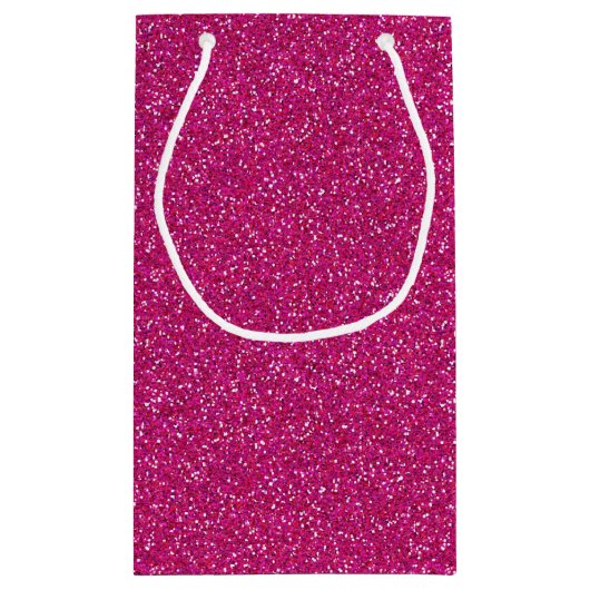 Deep Pink Sparkle Glitter Gift Bag Klein Cadeauzakje (Achterkant)