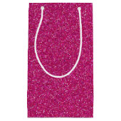 Deep Pink Sparkle Glitter Gift Bag Klein Cadeauzakje (Voorkant)