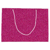 Deep Pink Sparkle Glitter Grote Geschenktas Groot Cadeauzakje (Achterkant)