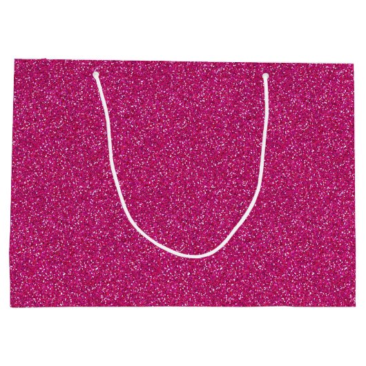 Deep Pink Sparkle Glitter Grote Geschenktas Groot Cadeauzakje (Achterkant)