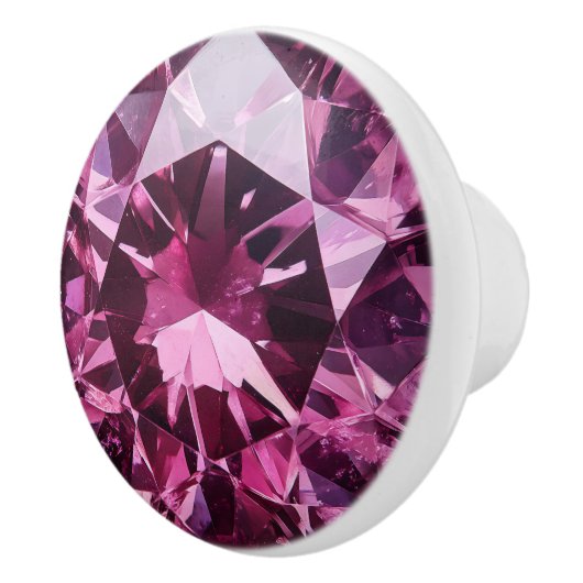 Deep Pink Spinel Crystal Pattern Keramische Knop (Rechts)