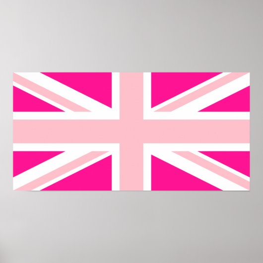 Deep Pink Union Jack Poster (Voorkant)
