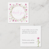 Deep Pink Wildflower Gepersonaliseerd Dank u Notitiekaartje (Voorkant / Achterkant)