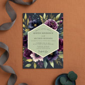 Deep Plum Bloom Autumn Wedding Kaart