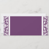 Deep Plum Damask Swirls Wedding Invitation Kaart (Voorkant)