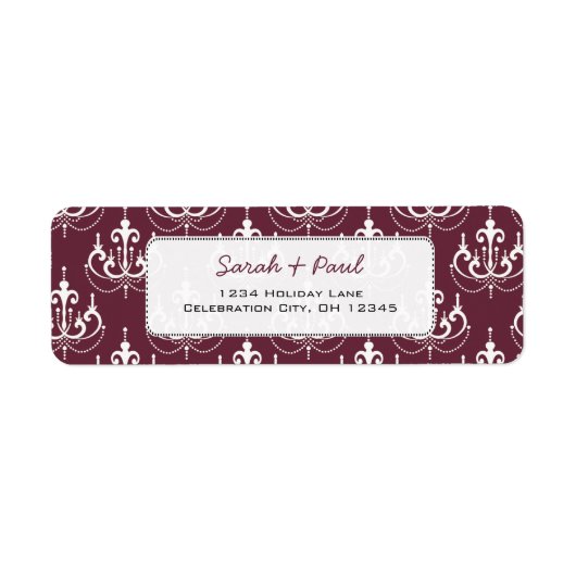 Deep Plum kroonluchters retour adres label (Voorkant)