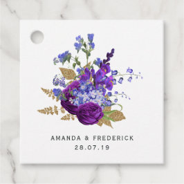 Deep Plum Paarse en gouden bruiloft Bedankjes Labels