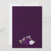 Deep Plum Paarse & Lavendel Boho Rozen bruiloft Kaart (Achterkant)