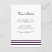 Deep Plum Stripes Wedding Guest Detail Informatiekaartje (Voorkant)