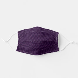 Deep Plum TwoToned Chevron met kleine Stippen Stoffen Mondkapje