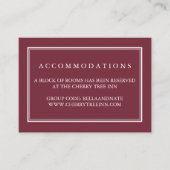 Deep Plum Wedding Hotel Accommododatie Kaarten (Voorkant)