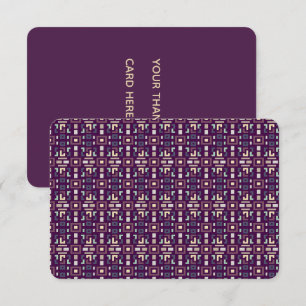 Deep Purple en Gedempte Aardse Abstract Geometrisc Bedankkaart