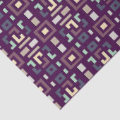 Deep Purple en Gedempte Aardse Abstract Geometrisc Tissuepapier (Detail)