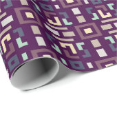 Deep Purple en Gedempte Aardse Abstracte Geometrie Cadeaupapier (Rol Hoek)