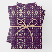 Deep Purple en Gedempte Aardse Abstracte Geometrie