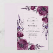 Deep Purple Ethereal Spring Wedding Kaart (Voorkant / Achterkant)