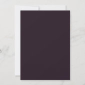 Deep Purple Floral Romance Wedding Kaart (Achterkant)