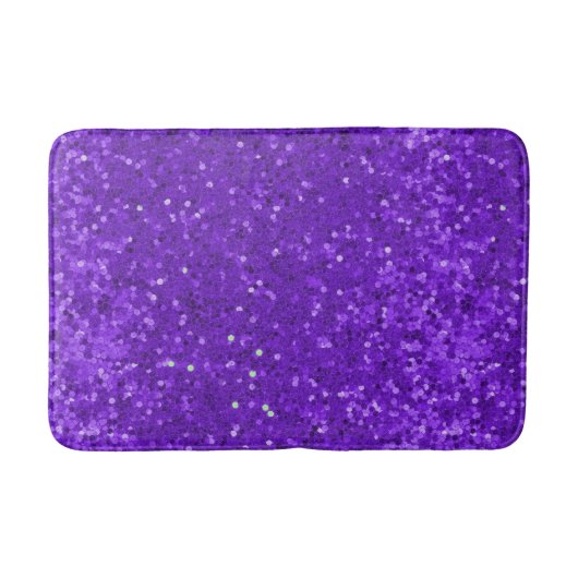 Deep Purple Glam Faux Glitter Pattern Badmat (Voorkant)