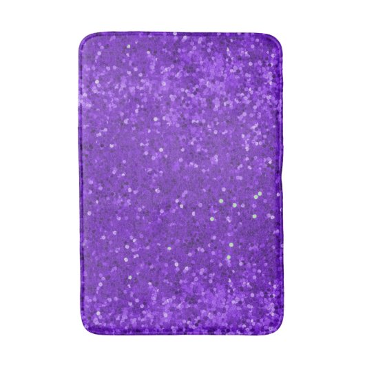 Deep Purple Glam Faux Glitter Pattern Badmat (Voorkant Verticaal)