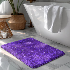 Deep Purple Glam Faux Glitter Pattern Badmat
