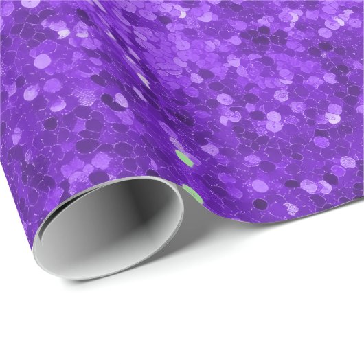 Deep Purple Glam Faux Glitter Pattern Cadeaupapier (Rol Hoek)