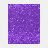 Deep Purple Glam Faux Glitter Pattern Fleece Deken (Voorkant)