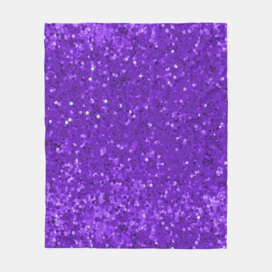 Deep Purple Glam Faux Glitter Pattern Fleece Deken (Voorkant)