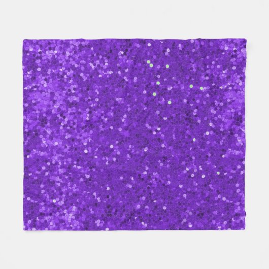 Deep Purple Glam Faux Glitter Pattern Fleece Deken (Voorkant (Horizontaal))