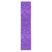 Deep Purple Glam Faux Glitter Pattern Korte Tafelloper (Voorkant)