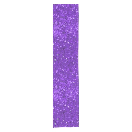 Deep Purple Glam Faux Glitter Pattern Korte Tafelloper (Voorkant)