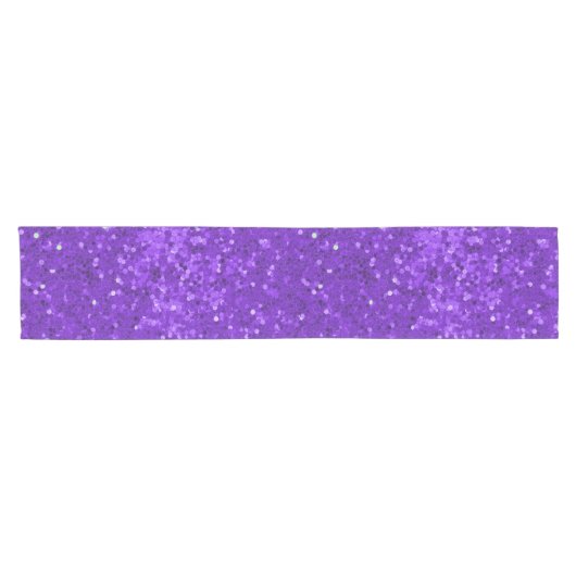 Deep Purple Glam Faux Glitter Pattern Korte Tafelloper (Horizontaal)
