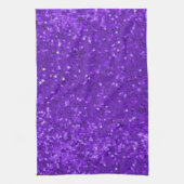 Deep Purple Glam Faux Glitter Pattern Theedoek (Verticaal)