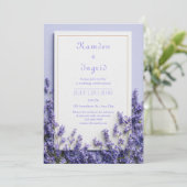 Deep Purple Lavender Rustic Gold Frame Kaart (Staand voorkant)