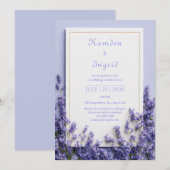 Deep Purple Lavender Rustic Gold Frame Kaart (Voorkant / Achterkant)