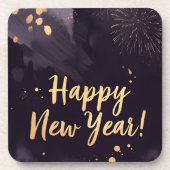 Deep Purple Strokes-New Year's Card Bier Onderzetter (Voorkant)