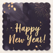 Deep Purple Strokes-New Year's Card Kartonnen Onderzetters (Voorkant)