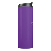 Deep Purple White Script Custom Thermische Bekerko Thermosbeker (Gedraaid links)