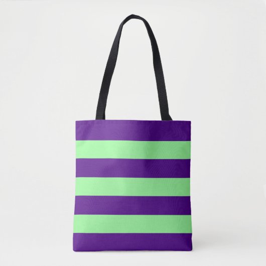 Deep Purple with Mint Green Stripe Tote Bag (Voorkant)